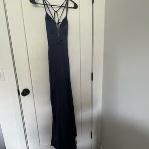 Elegant Navy Blue Evening Gown